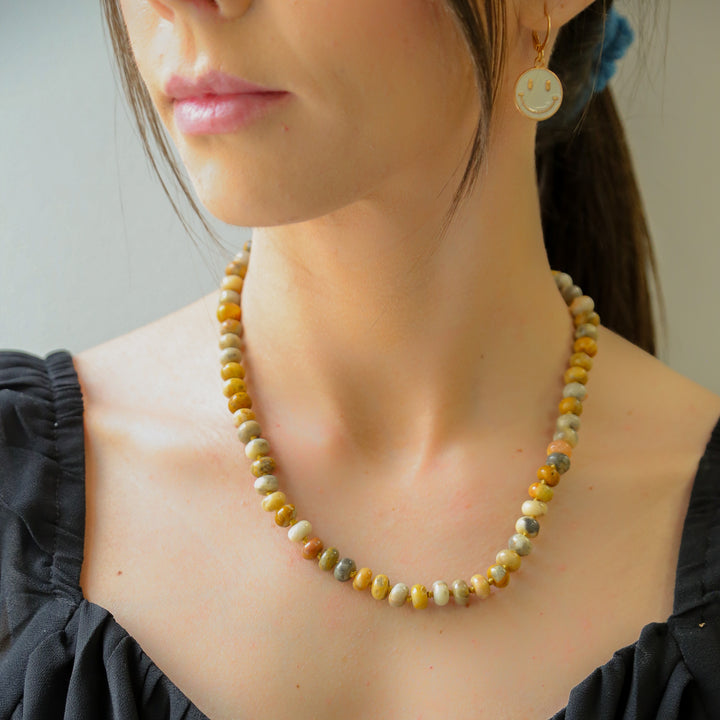 Gem Agate Necklace - Crazy Lace Agate 18.5 inches