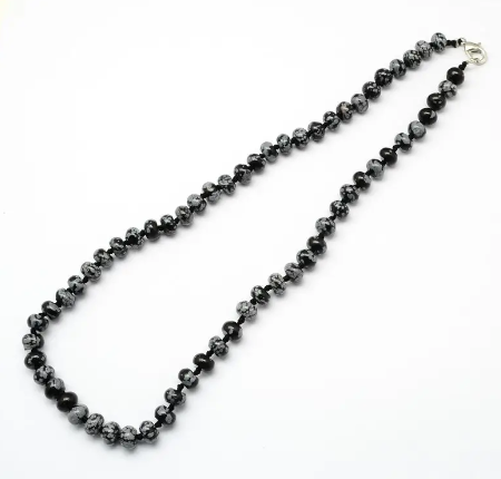 Gem Obsidian SNOWFLAKE Necklace