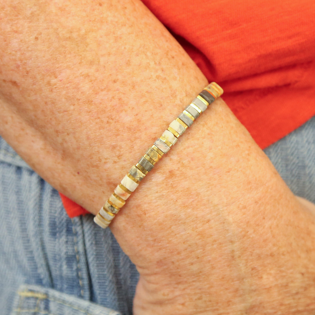 GOLD RUSH - Stone Tile Bracelet Stack of 3