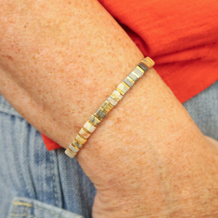 GOLD RUSH - Stone Tile Bracelet Stack of 3