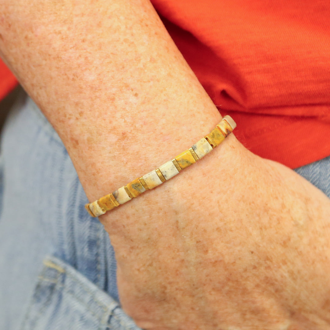 GOLD RUSH - Stone Tile Bracelet Stack of 3