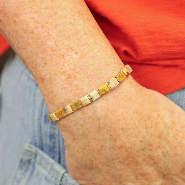 GOLD RUSH - Stone Tile Bracelet Stack of 3