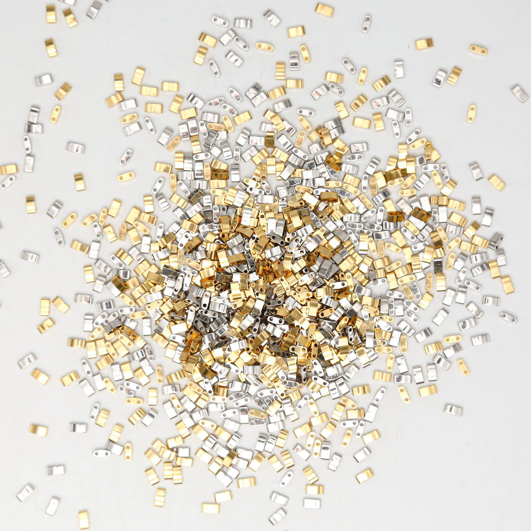 GOLD & SILVER  - Multi-colored Tila Bead Mix