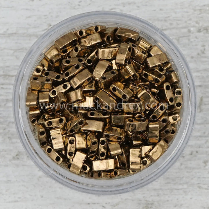 0457 Golden Bronze Metallic - Quarter Tila Beads