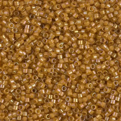 Goldenrod Lined Topaz AB 11/0 delica beads || DB0272