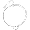 HEART THROB - Sterling Silver Plated Accent Bracelet - Mack & Rex