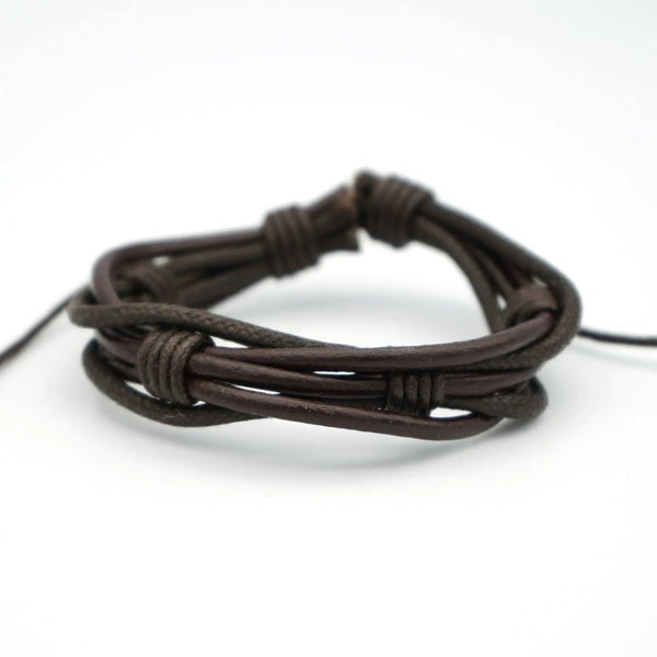 Mack & Rex Heathen Men'S Leather Bracelet - Waxed Cord, 15Mm Wide