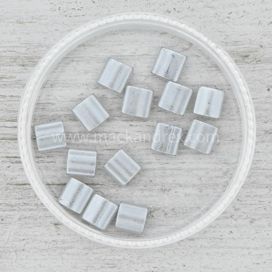 HTL0526 - Grey Ceylon Half Tila Beads - Mack & Rex