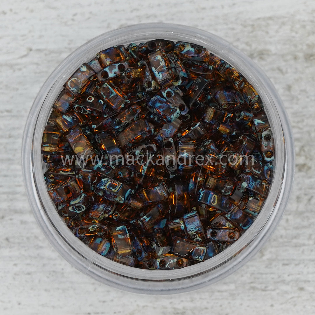 4502 Tila Beads - Tiger's Eye Picasso
