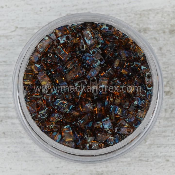 4502 Tila Beads - Tiger's Eye Picasso