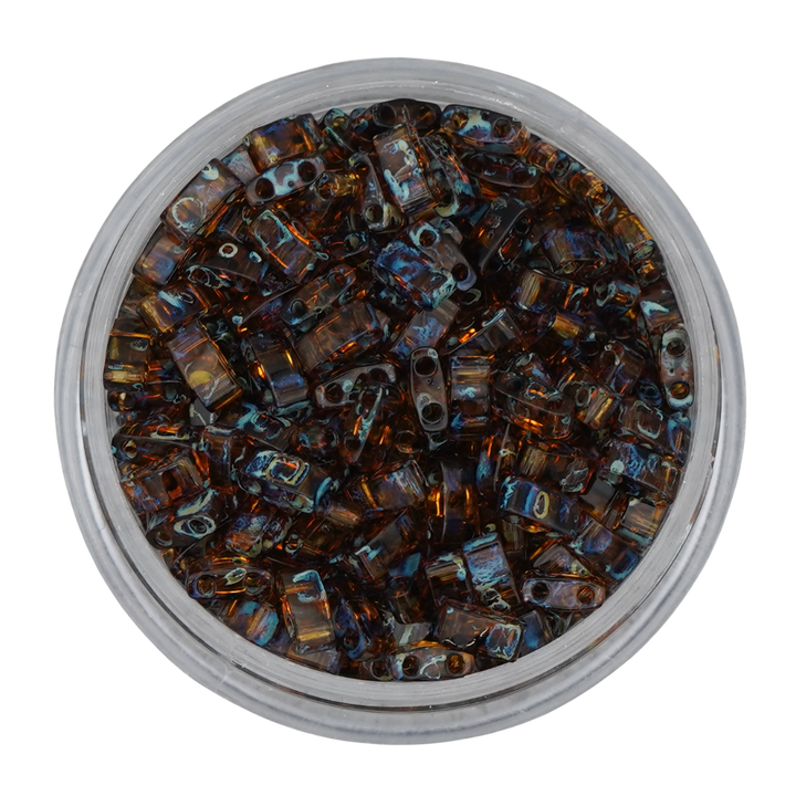 4502 Tila Beads - Tiger's Eye Picasso