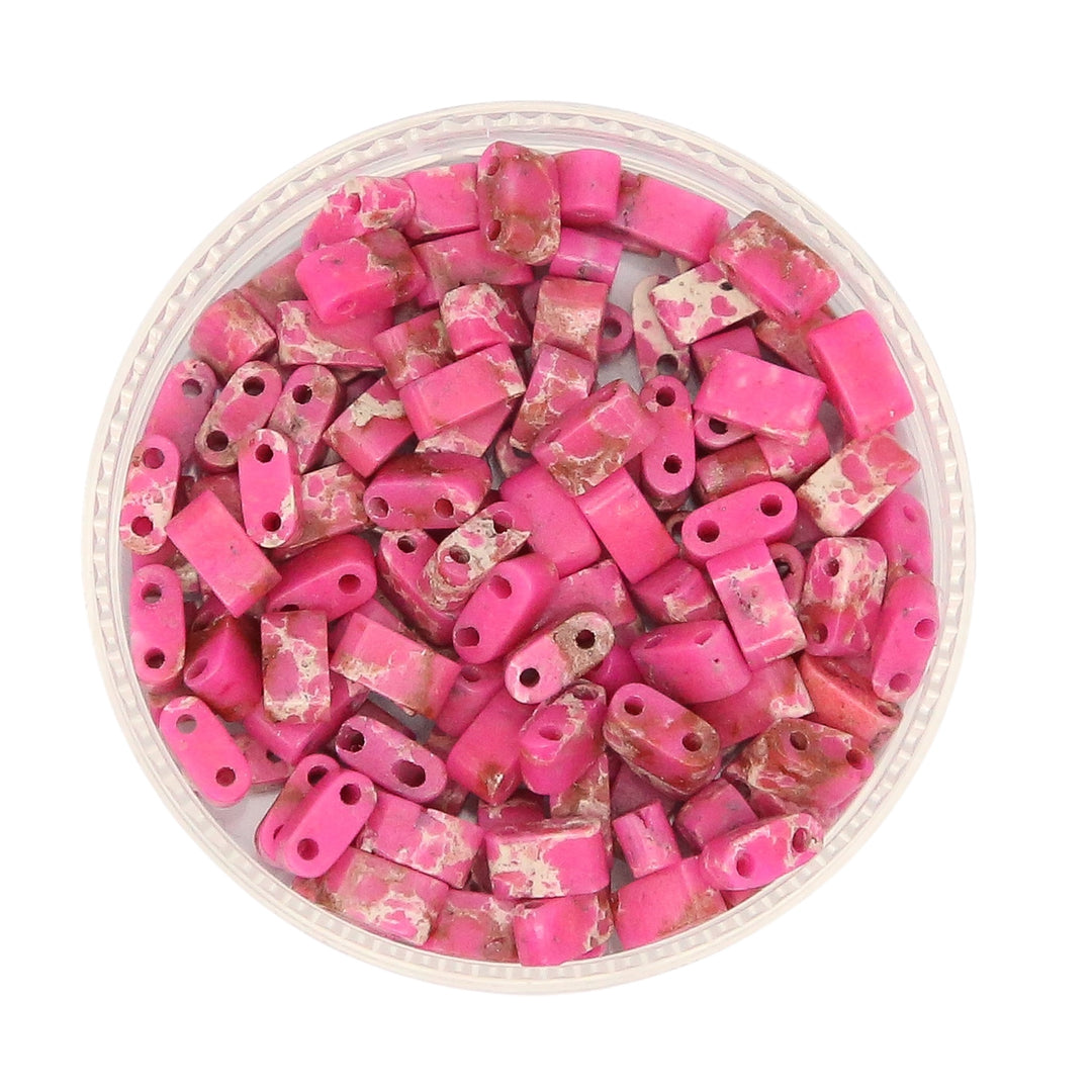 DARK PINK IMPERIAL - Whole Stone Tile Beads