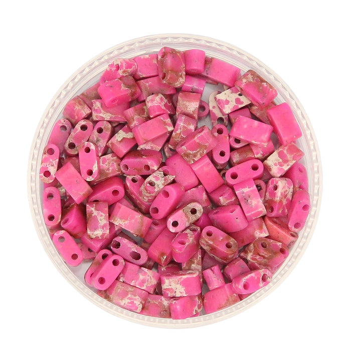 DARK PINK IMPERIAL - Whole Stone Tile Beads