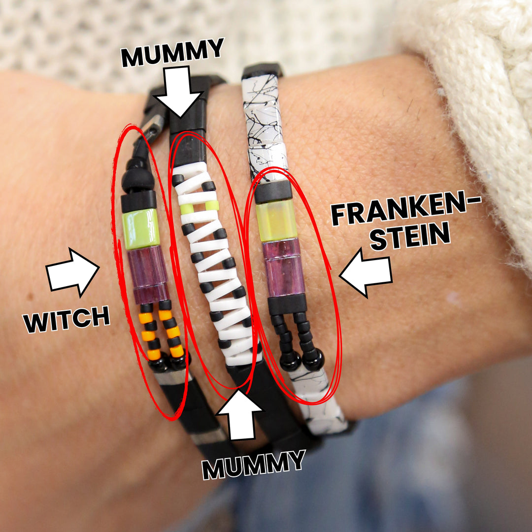 HALLOWEEN 2024 - [ Limited Edition ] Tila Bead Bracelets Stack