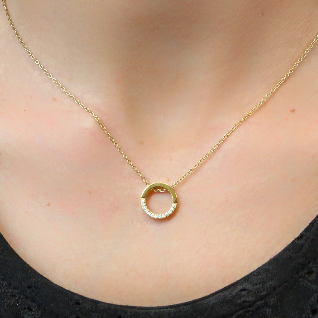 HALO - 18k Gold Zircon Necklace