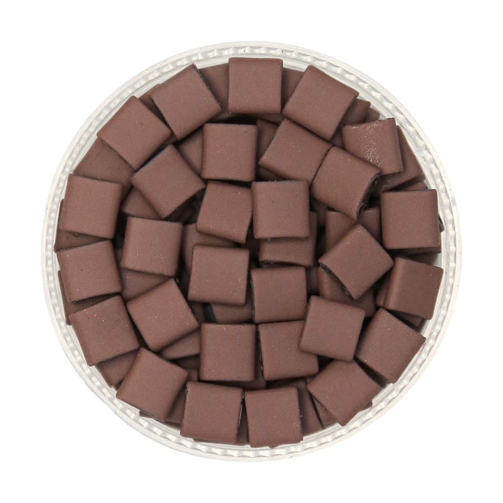 Mulberry Brown - Half Tile Beads