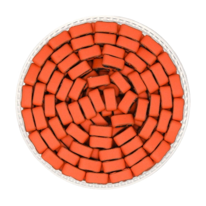 Matte Orange - Half Tile Beads