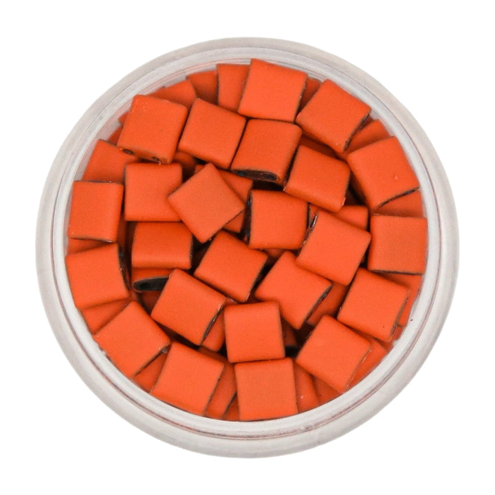 Matte Orange - Half Tile Beads