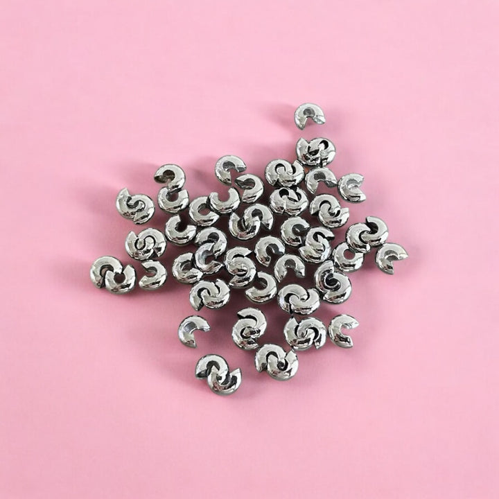 4mm Silver Crimp Covers