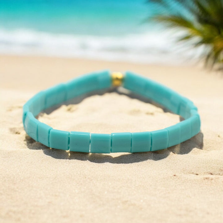 GLOSSY TEAL - Tila Bead Bracelet | Single