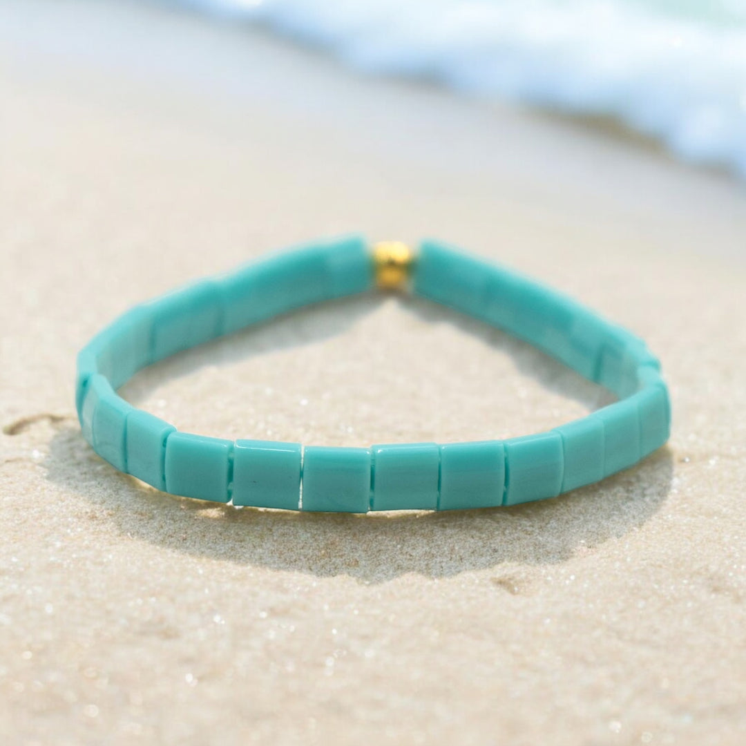 GLOSSY TEAL - Tila Bead Bracelet | Single