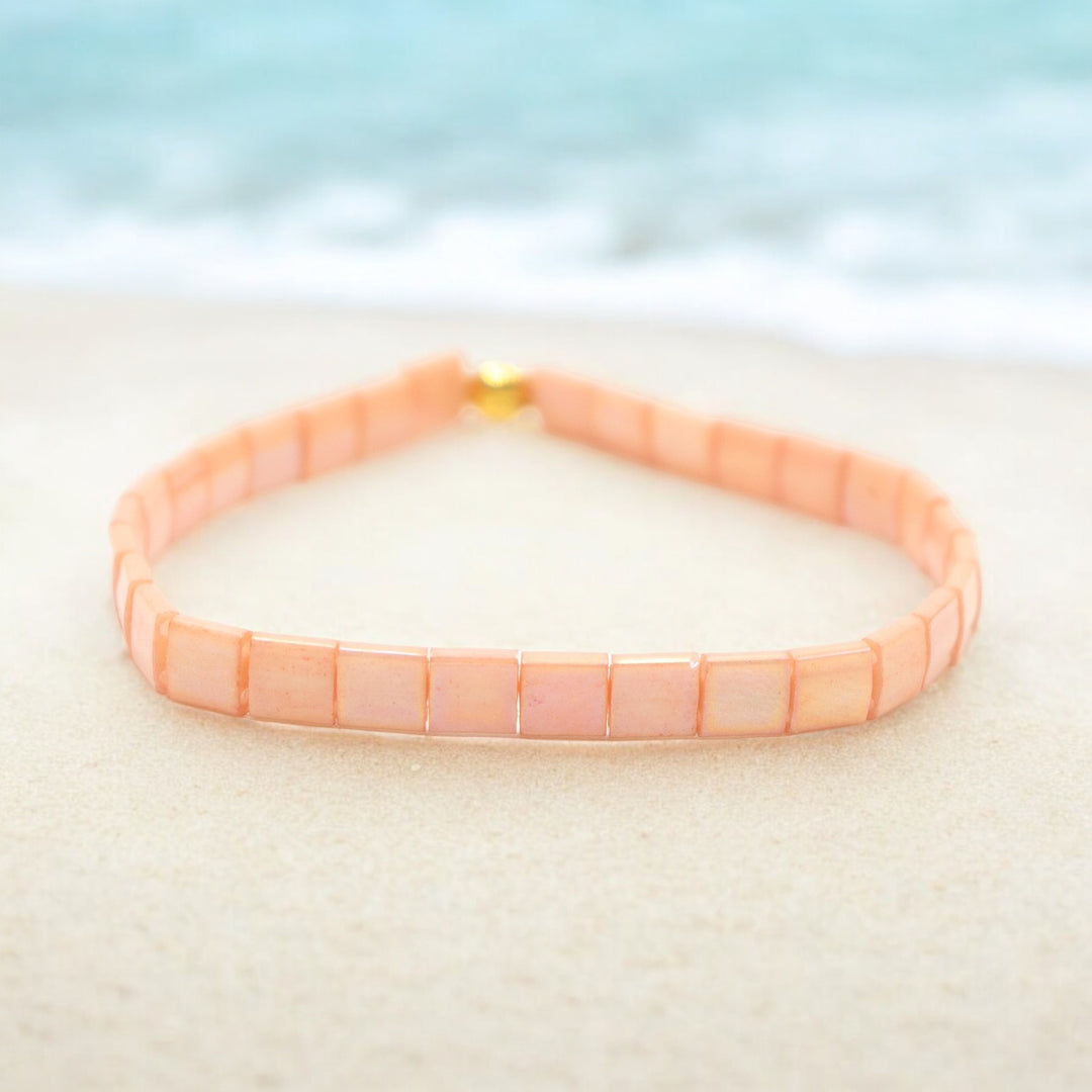 PEACHY CORAL - Tila Bead Bracelet | Single