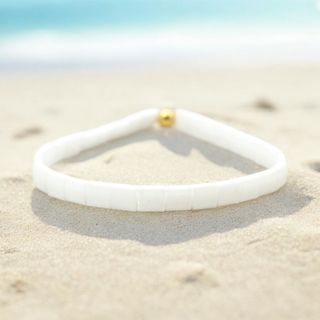 MATTE WHITE - Tila Bead Bracelet | Single