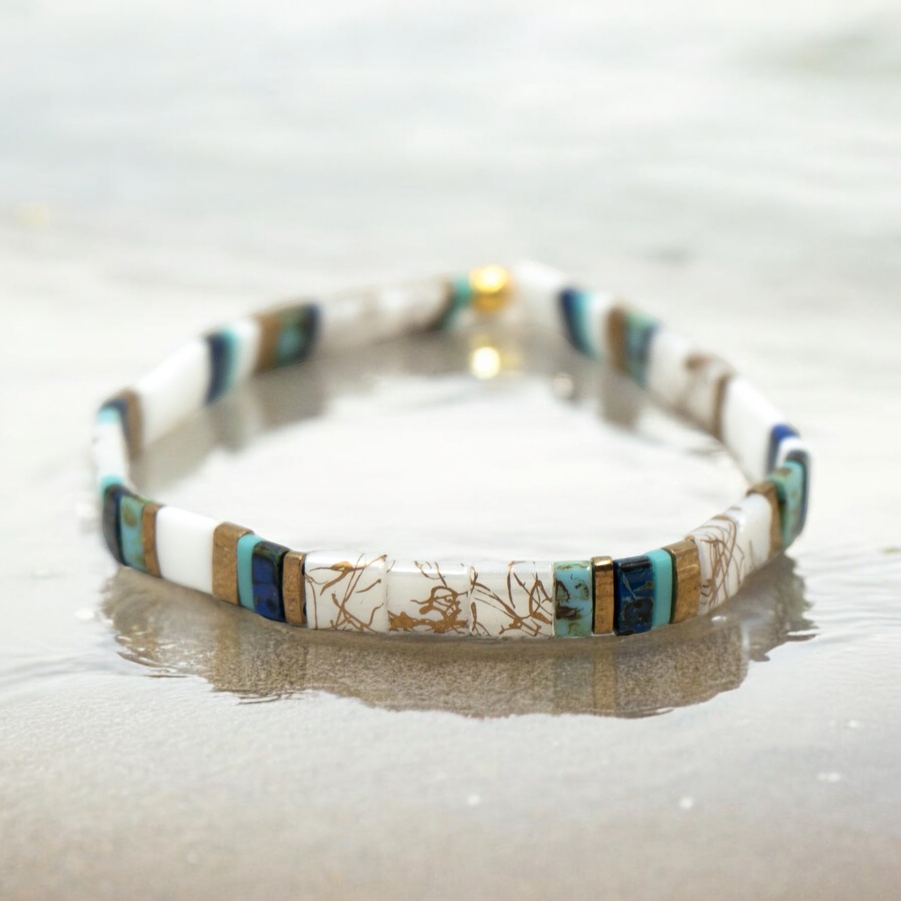 ●tow tow archive● Feverfew Leather Bead Bracelet Blue TBH5 il_1080xN.2377153550_44pb.jpg