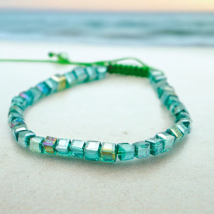 PRETTY PARAKEET - Cube Bead Accent Bracelet