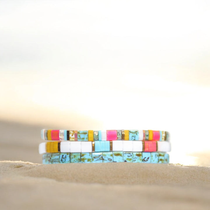 GETAWAY - 3 Tila Bead Bracelet Stack