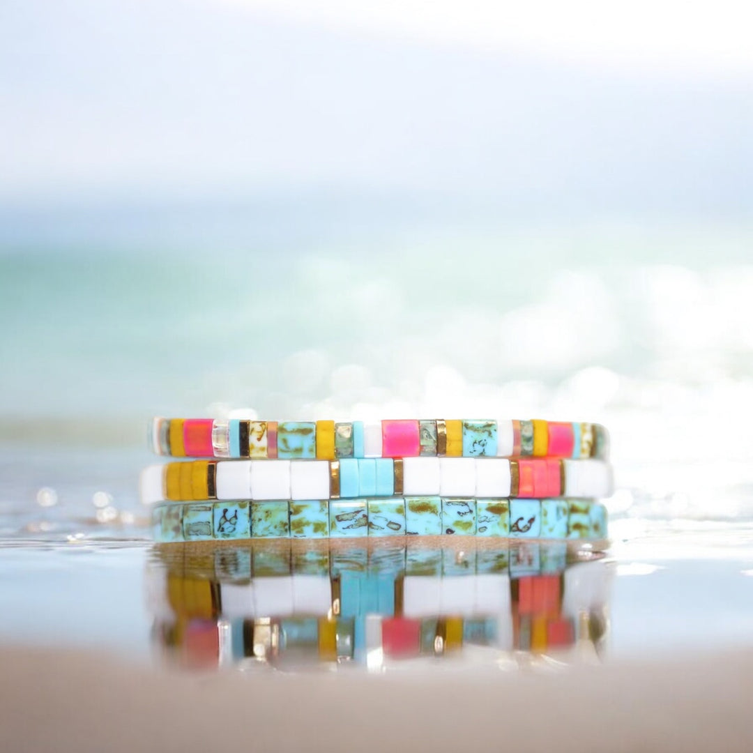 GETAWAY - 3 Tila Bead Bracelet Stack