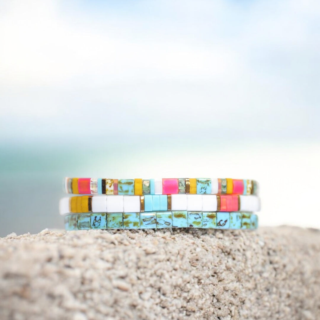 GETAWAY - 3 Tila Bead Bracelet Stack