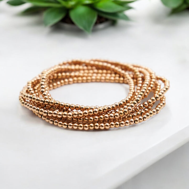 Rose Gold Filled 3mm Ball Bracelet | Accent Bracelet