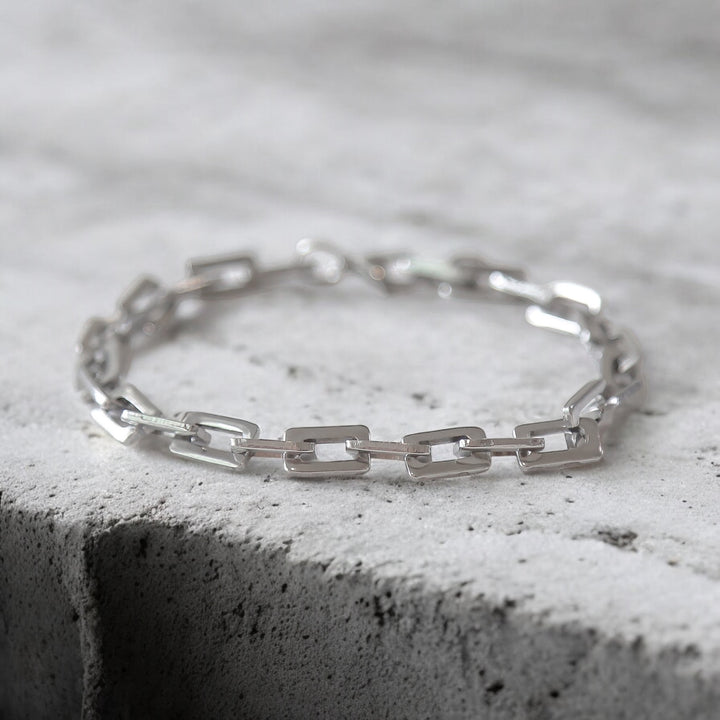 CURB CHECK - Silver Men’s Chain Bracelet