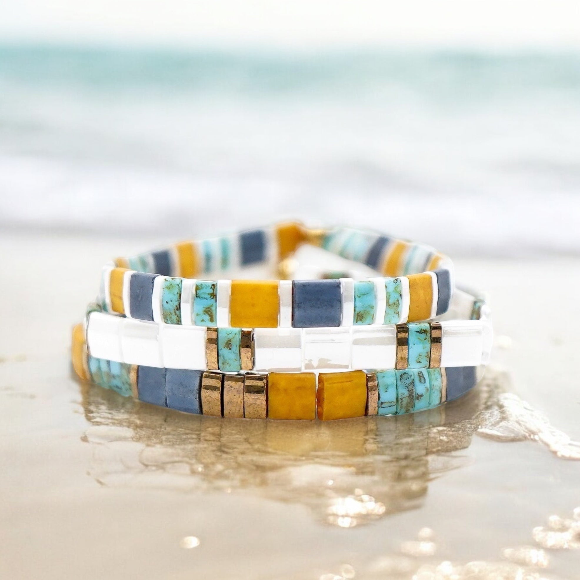 Mack & Rex Indie Tila Bead Bracelet Stack - Miyuki Tila Beads On