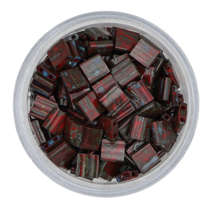 4521 Tila Beads - Dark Red Picasso