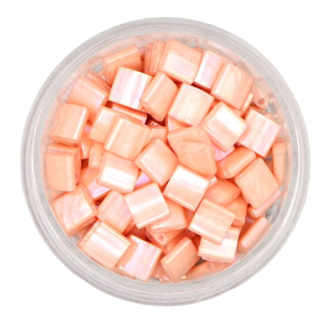 0596 Half Tila Beads - Peach