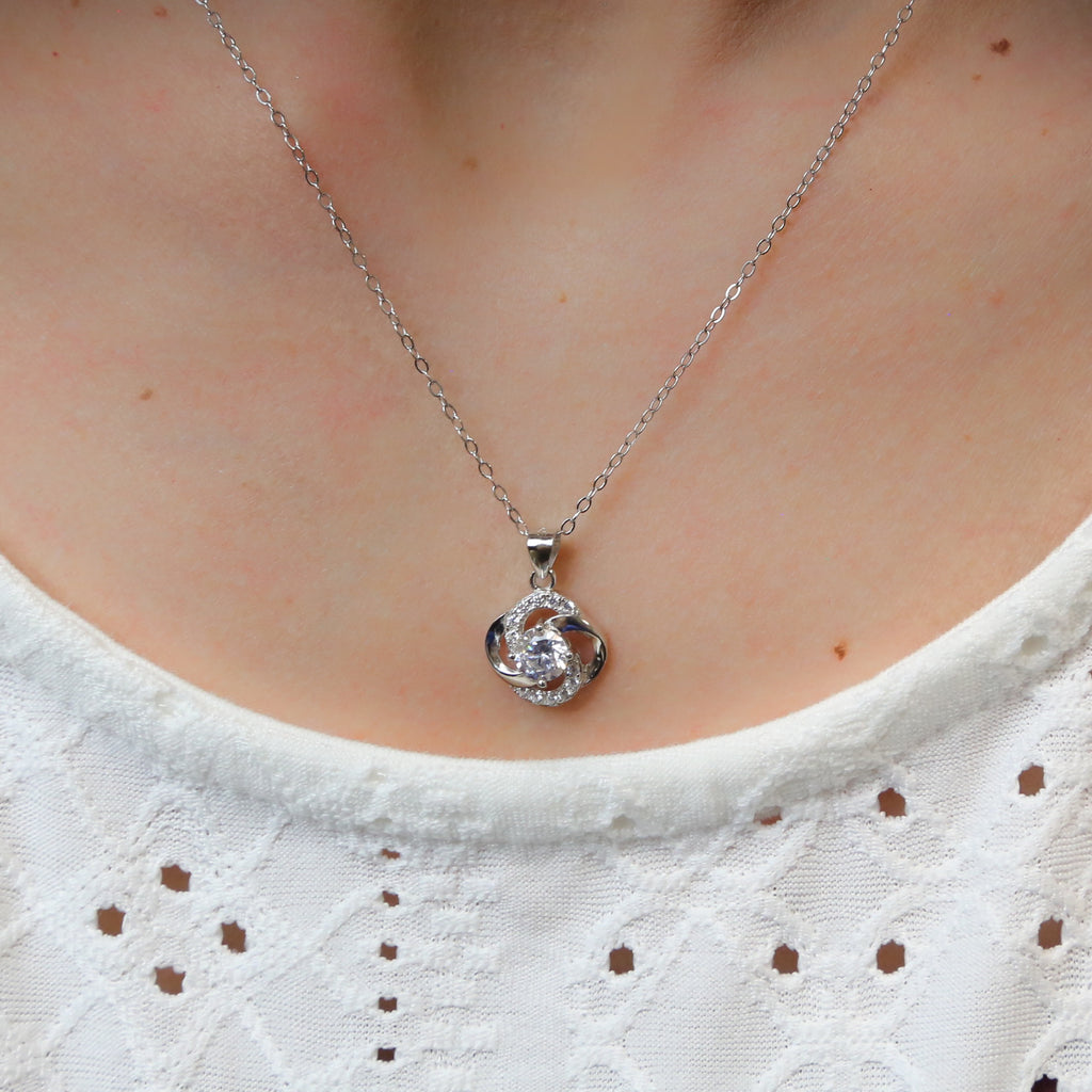 Mack & Rex Iris Sterling Silver Cz Round Pendant Necklace - 925