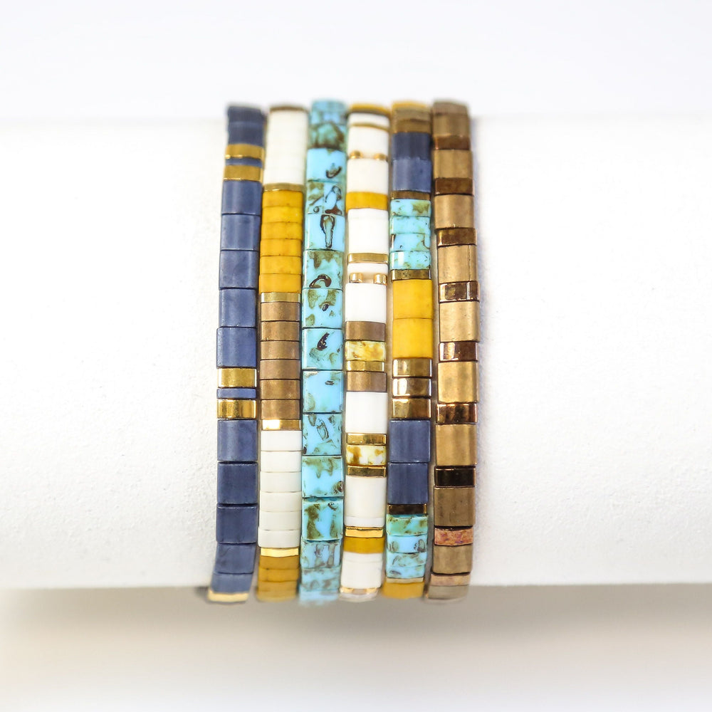 JOURNEY- 6 Tila Bead Bracelet Stack - Mack & Rex