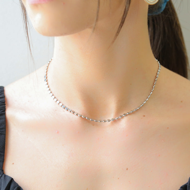 Kadia Silver Necklace Choker is 12.5 inches and fits XXS to M