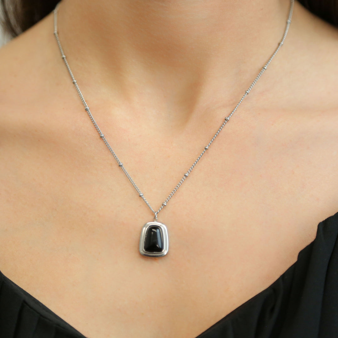 Raleigh SILVER & BLACK Necklace Stainless Steel