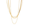 a gold necklace with a chain attached to it