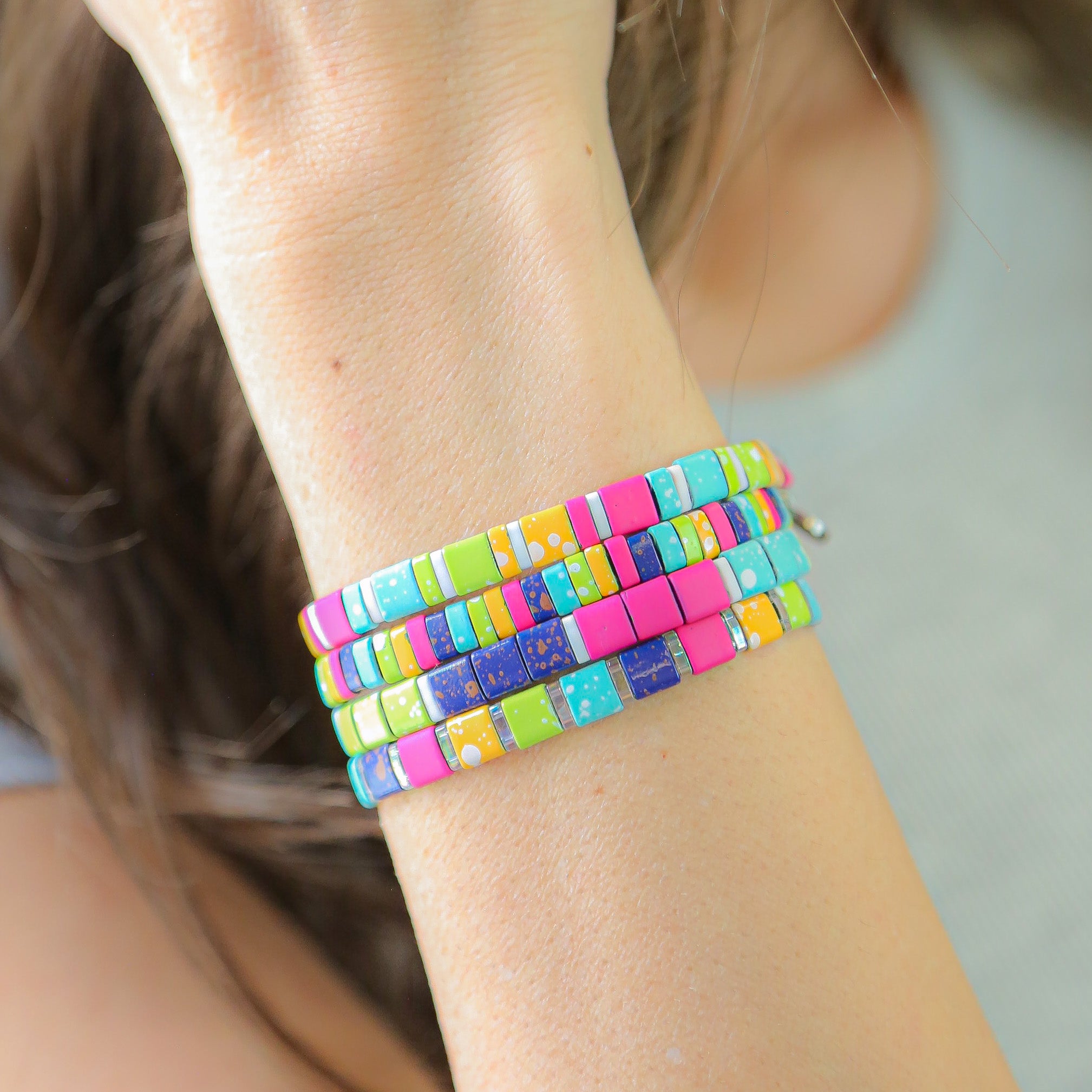 Mack & Rex Live Out Loud Tila Bead Bracelet Stack — 4-Color Miyuki
