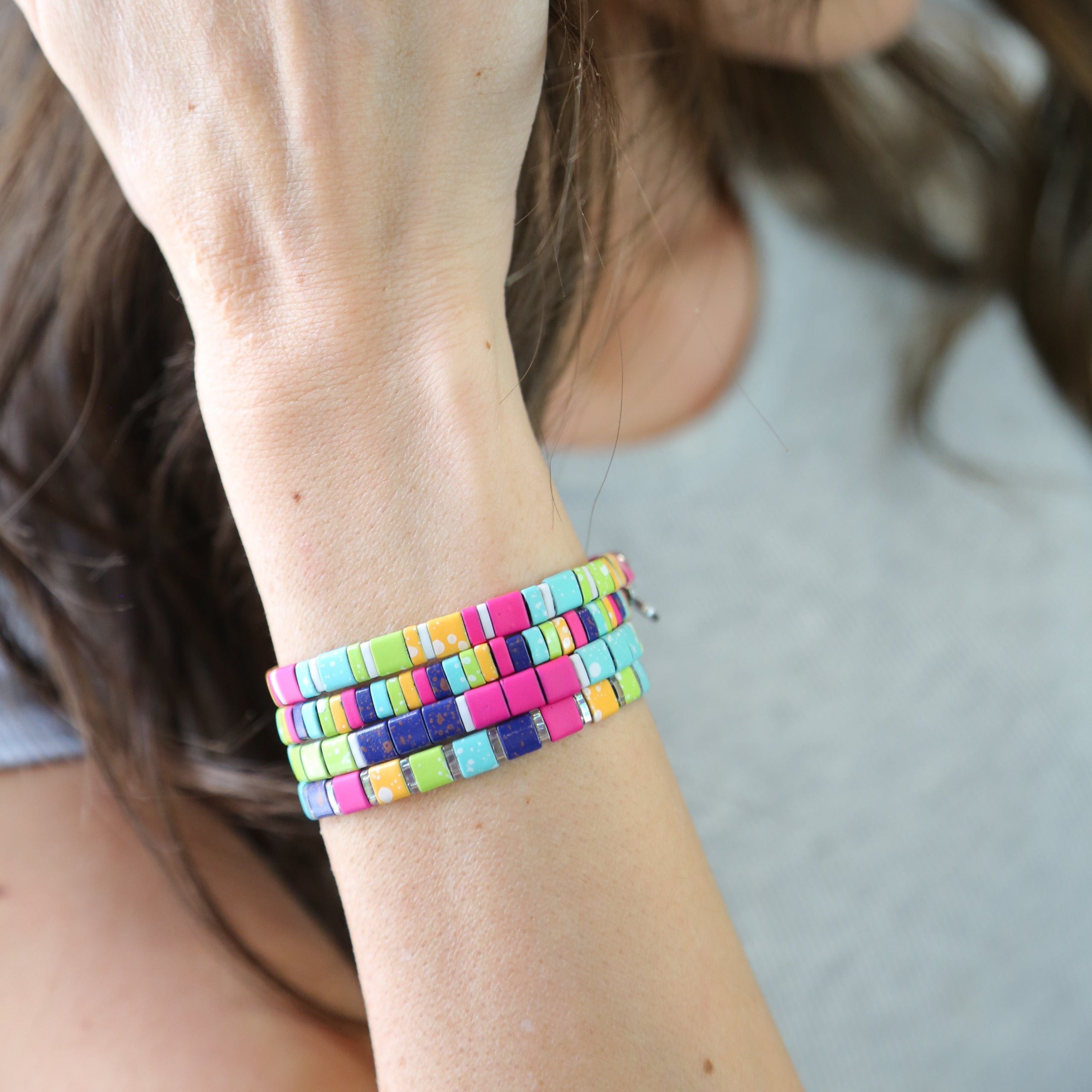 Mack & Rex Live Out Loud Tila Bead Bracelet Stack — 4-Color Miyuki