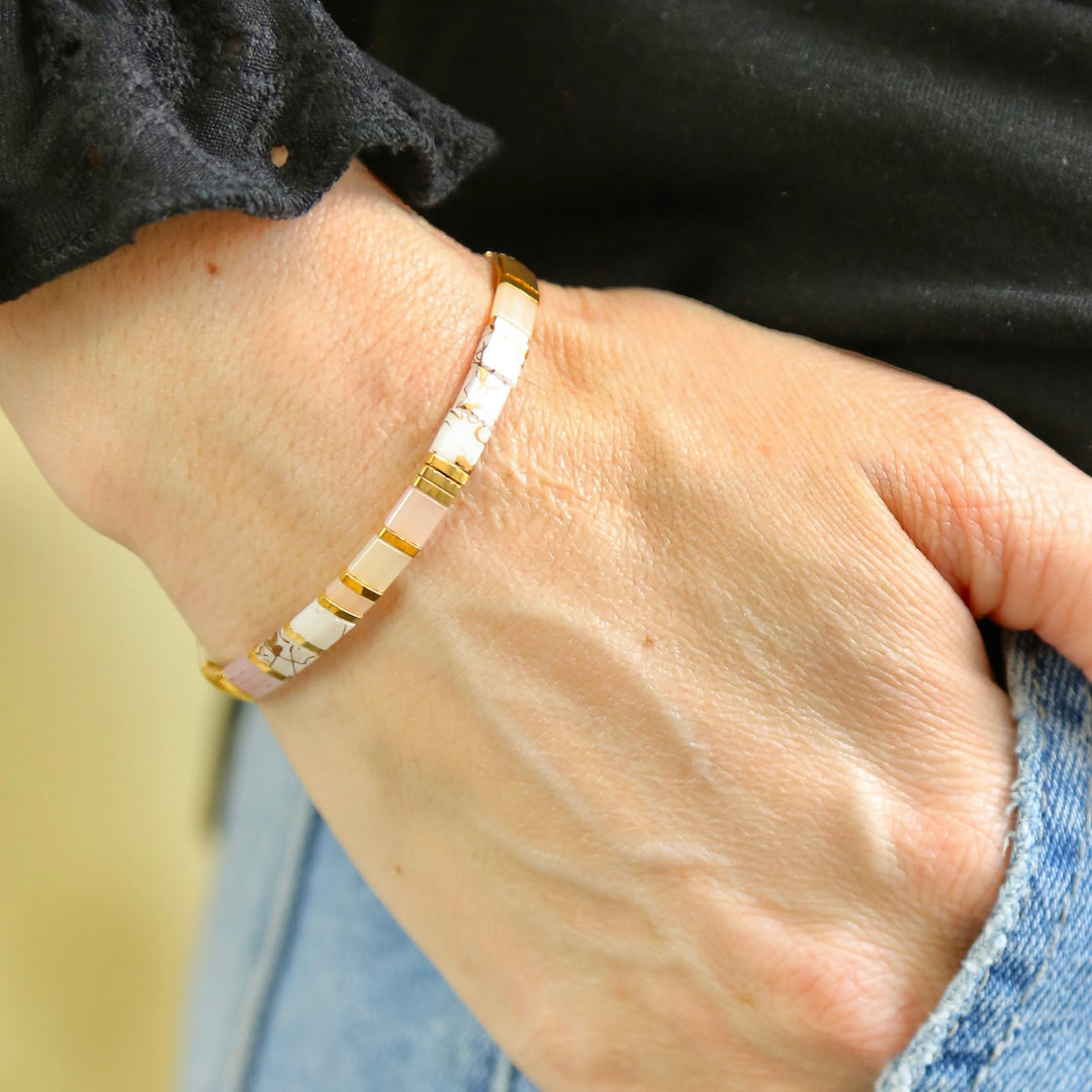 VANILLA SUGAR - Tila Bead Bracelet Stack