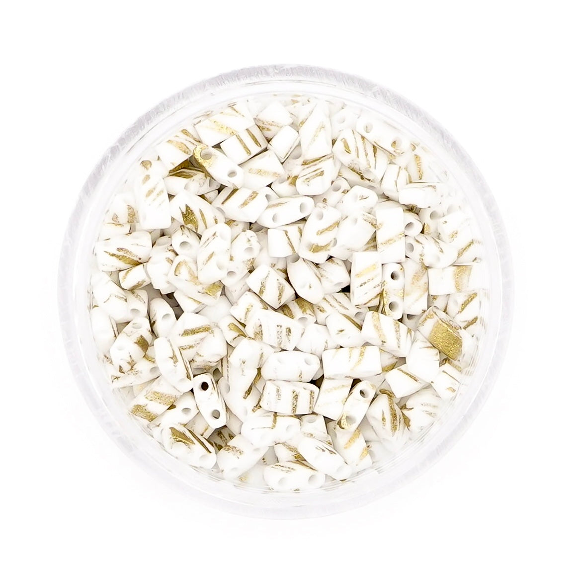 MARBLE WHITE AND GOLD - Custom Miyuki Tila Beads – Mack & Rex