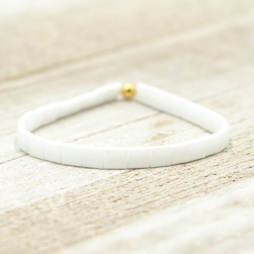 MATTE WHITE - Tila Bead Bracelet | Single - Mack & Rex