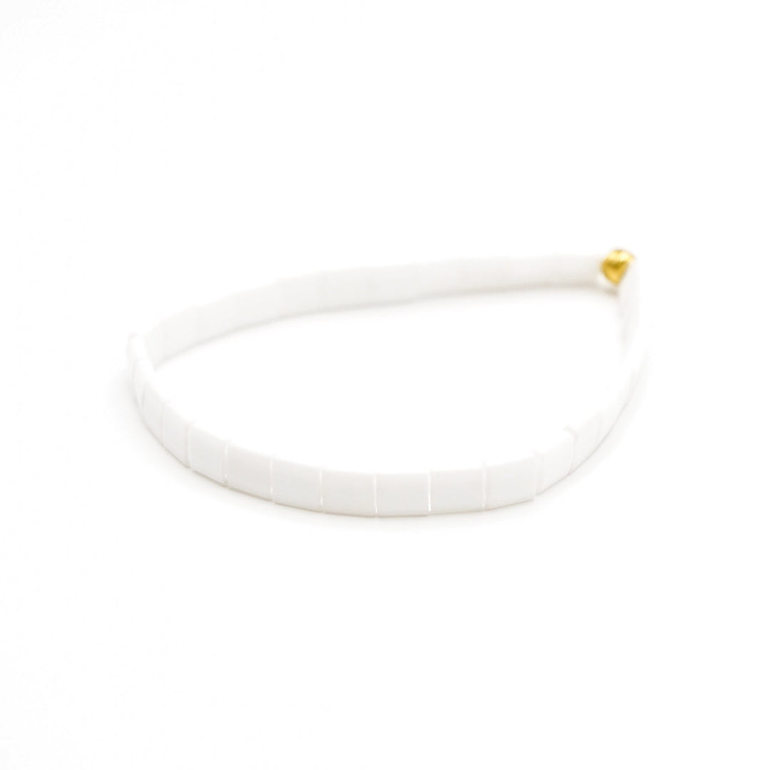 MATTE WHITE - Tila Bead Bracelet | Single - Mack & Rex