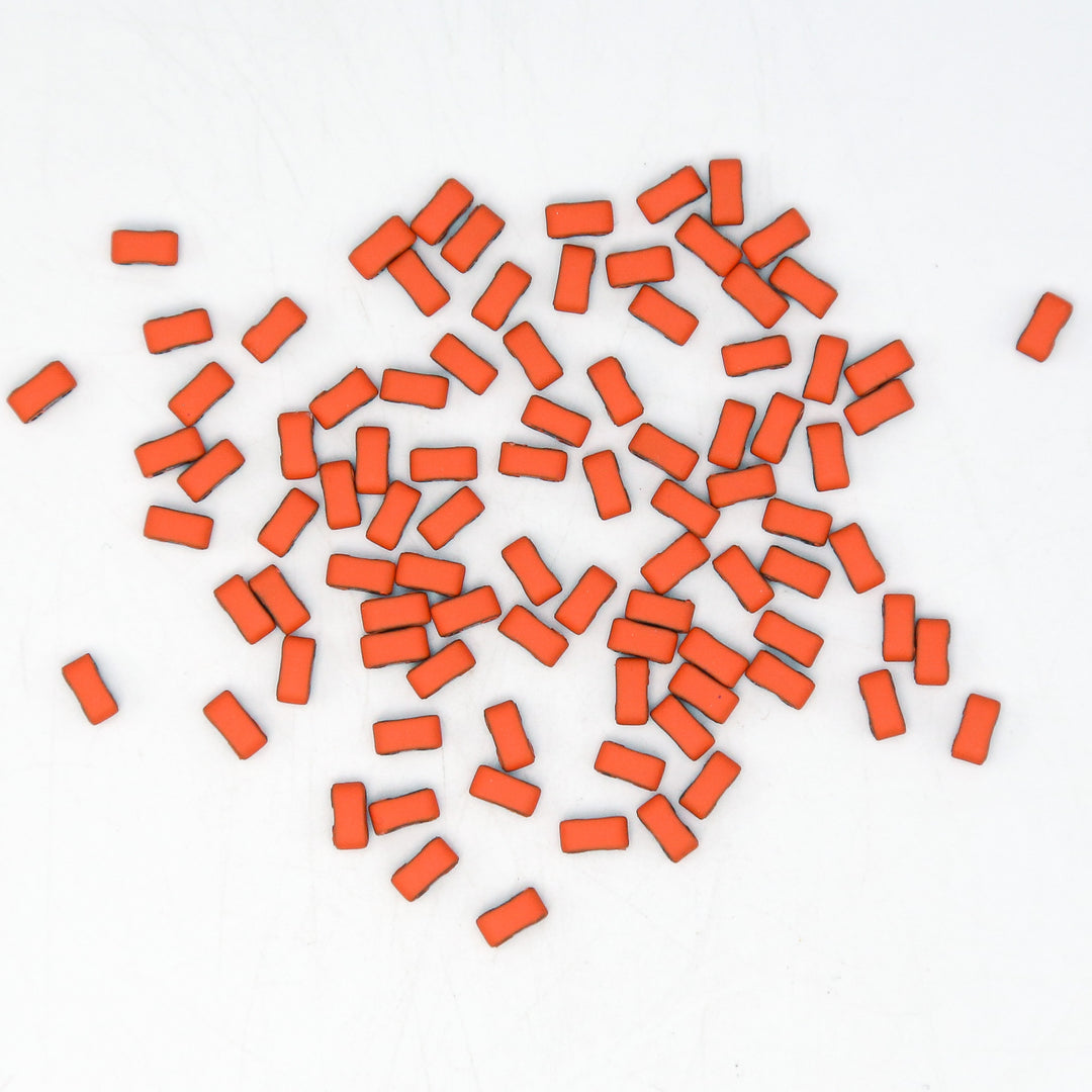 Matte Orange - Half Tile Beads