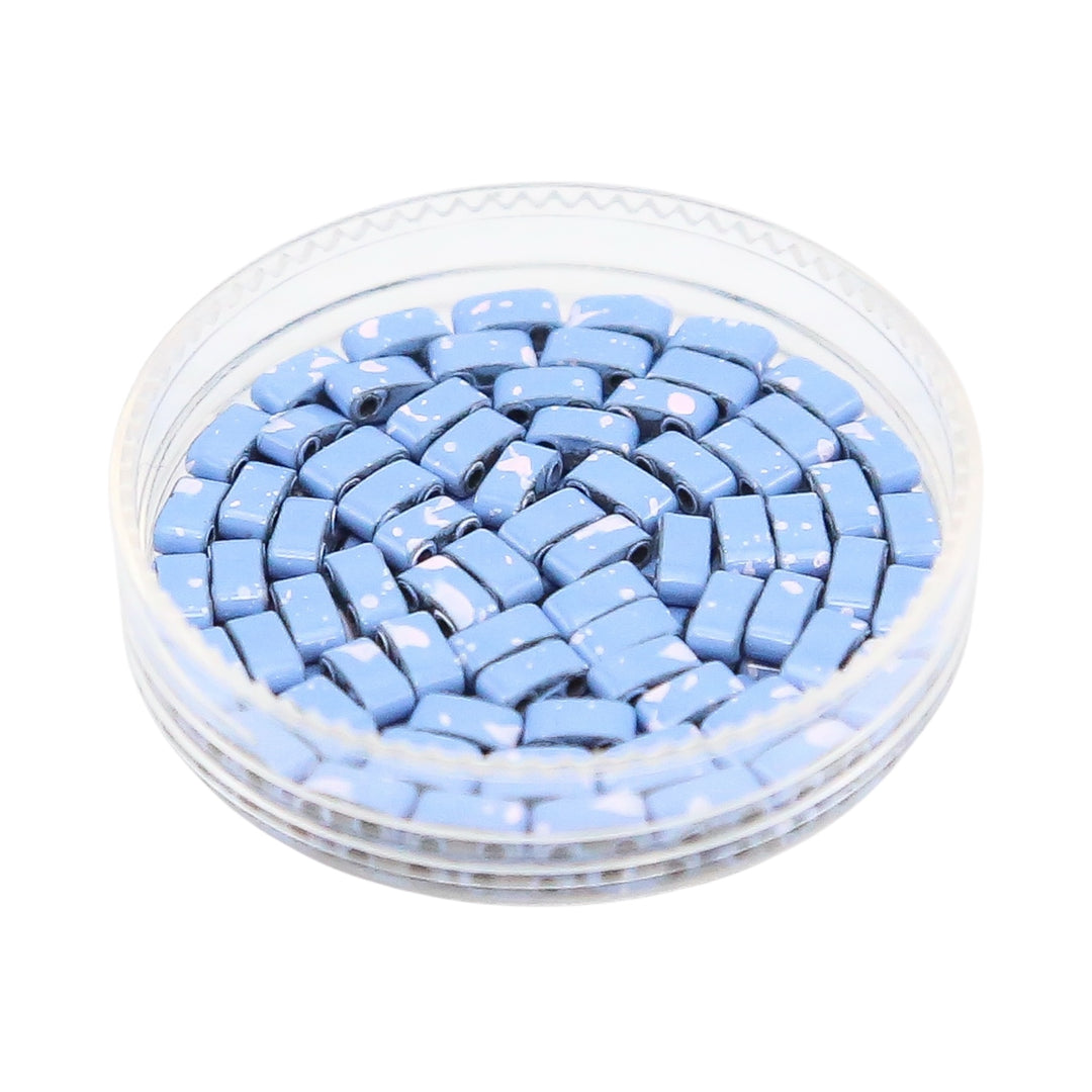 SALTED BLUE - Half Tile Beads